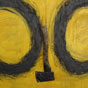 Two Circles with Ax - 1998 (34 x 35.75 inches)